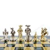 Шахматный набор "Рыцари Средневековья" зеленая доска 44x44 см, фигуры золото-серебро