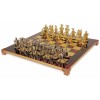 Шахматный набор "Рыцари Средневековья" красная доска 44x44 см, фигуры золото-серебро