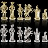 Шахматный набор "Рыцари Средневековья" красная доска 44x44 см, фигуры золото-серебро