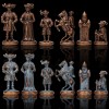 Шахматный набор "Рыцари Средневековья" синяя доска 44x44 см, фигуры бронза-патина