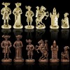 Шахматный набор "Рыцари Средневековья" коричневая доска 44x44 см, фигуры золото-бронза