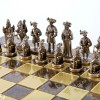 Шахматный набор "Рыцари Средневековья" коричневая доска 44x44 см, фигуры золото-бронза