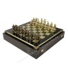Шахматный набор "Рыцари Средневековья" зеленая доска 44x44 см, фигуры золото-бронза
