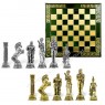 Шахматный набор "Афина" металлическая доска 33x33 см, фигуры золото-серебро