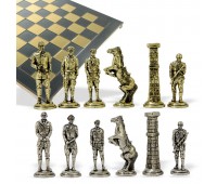 Шахматный набор "Великая Отечественная Война 1941-1945 г." металлическая доска 38x38 см, фигуры золото-серебро