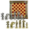 Шахматный набор "Дон Кихот" металлическая доска 45x45 см, фигуры золото-серебро