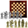 Шахматный набор "Крестоносцы" металлическая доска 45x45 см, фигуры золото-серебро