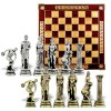 Шахматный набор "Дискобол" металлическая доска 45x45 см, фигуры золото-серебро