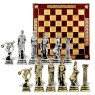 Шахматный набор "Дискобол" металлическая доска 45x45 см, фигуры золото-серебро