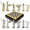 Шахматный набор "Олимпийские Игры" черно-белая доска 36x36 см, фигуры золото-серебро