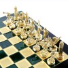 Шахматный набор "Олимпийские Игры" зеленая доска 36x36 см, фигуры золото-серебро
