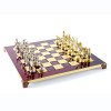 Шахматный набор "Олимпийские Игры" красная доска 36x36 см, фигуры золото-серебро