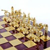 Шахматный набор "Олимпийские Игры" красная доска 36x36 см, фигуры золото-серебро