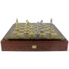 Шахматный набор "Ренессанс" коричневая доска 36x36 см, фигуры золото-серебро