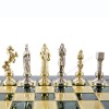 Шахматный набор "Ренессанс" зеленая доска 36x36 см, фигуры золото-серебро
