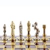 Шахматный набор "Ренессанс" красная доска 36x36 см, фигуры золото-серебро