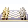 Шахматный набор "Ренессанс" красная доска 36x36 см, фигуры золото-серебро