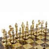 Шахматный набор "Ренессанс" коричневая доска 36x36 см, фигуры золото-бронза