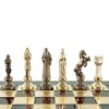 Шахматный набор "Ренессанс" зеленая доска 36x36 см, фигуры золото-бронза