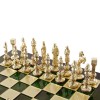 Шахматный набор "Ренессанс" зеленая доска 36x36 см, фигуры золото-бронза