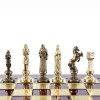Шахматный набор "Ренессанс" красная доска 36x36 см, фигуры золото-бронза