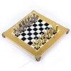 Шахматный набор "Древняя Спарта" черно-белая доска 28x28 см, фигуры золото-серебро