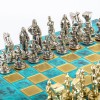 Шахматный набор "Древняя Спарта" патиновая доска 28x28 см, фигуры золото-серебро