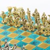 Шахматный набор "Древняя Спарта" патиновая доска 28x28 см, фигуры золото-серебро