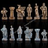 Шахматный набор "Древняя Спарта" патиновая доска 28x28 см, фигуры бронза-патина