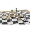 Шахматы турнирные "Стаунтон" черно-белая доска 44x44 см, фигуры золото-серебро