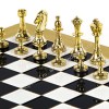 Шахматы турнирные "Стаунтон" черно-белая доска 36x36 см, фигуры золото-серебро