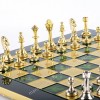Шахматы турнирные "Стаунтон" зеленая доска 36x36 см, фигуры золото-серебро