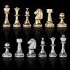 Шахматы классические турнирные "Стаунтон" черно-белая доска 28x28 см, фигуры золото-серебро